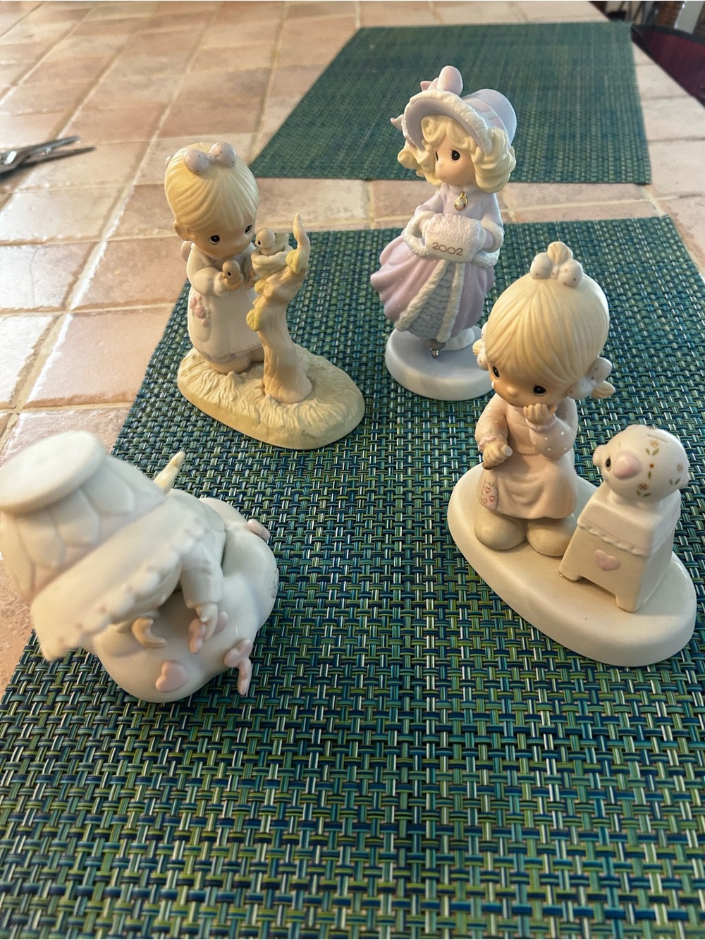 Precious Moments Porcelain Figurine Lot - Pastel Pink & Cream